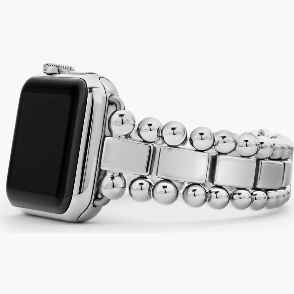 Lagos Stainless Steel Smart Caviar Apple Watch Band - Picture 3 of 8